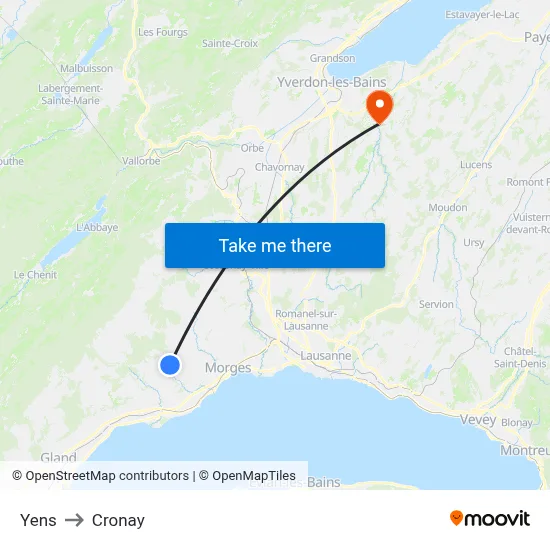 Yens to Cronay map