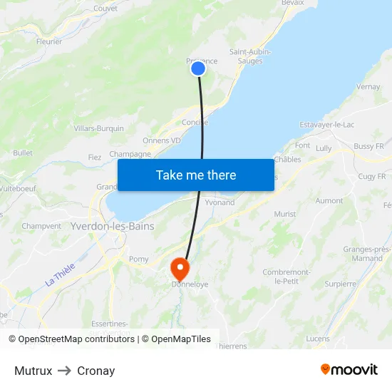 Mutrux to Cronay map