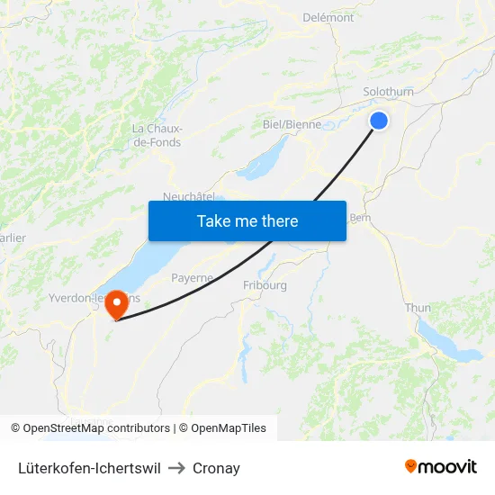 Lüterkofen-Ichertswil to Cronay map