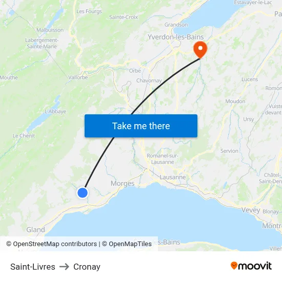 Saint-Livres to Cronay map