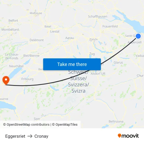 Eggersriet to Cronay map