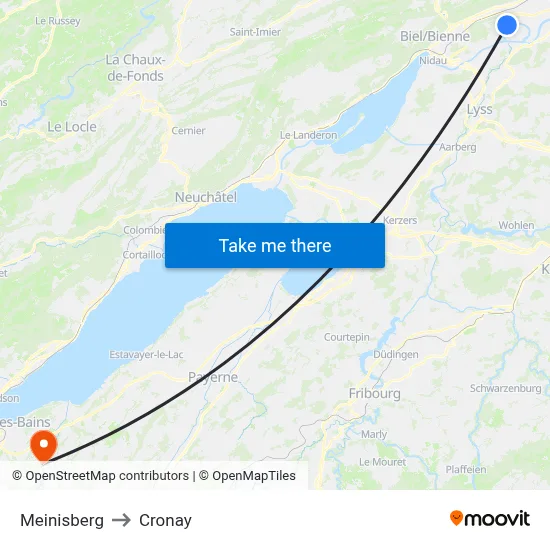 Meinisberg to Cronay map