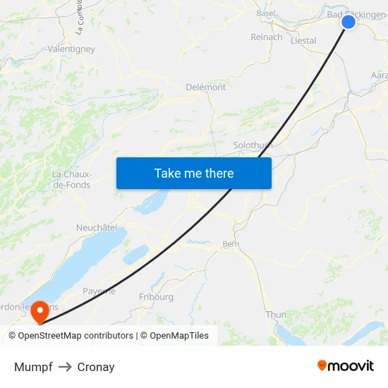 Mumpf to Cronay map