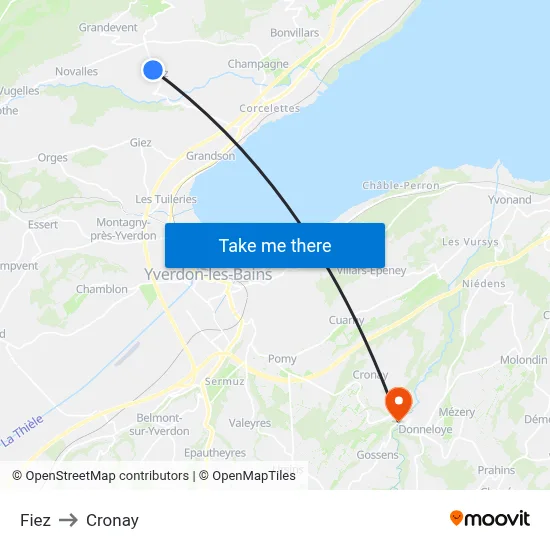 Fiez to Cronay map