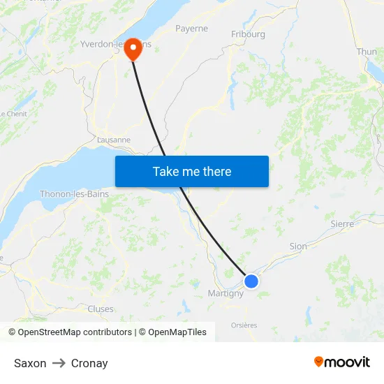 Saxon to Cronay map