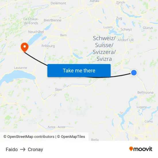 Faido to Cronay map