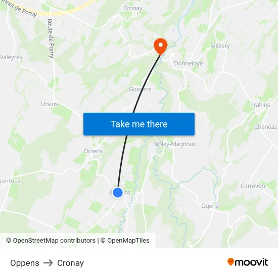 Oppens to Cronay map