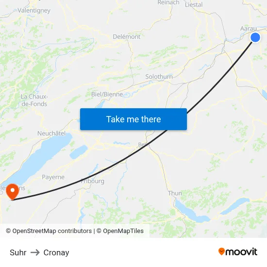 Suhr to Cronay map