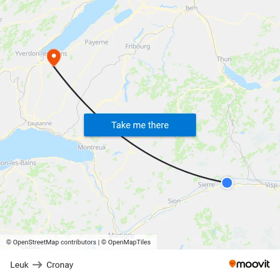 Leuk to Cronay map
