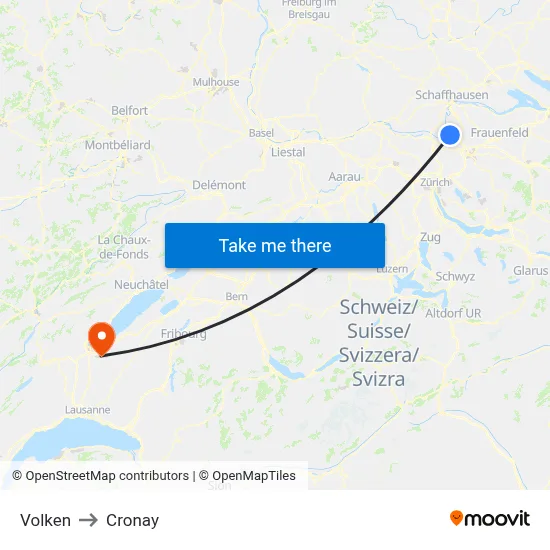 Volken to Cronay map