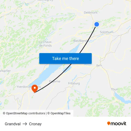 Grandval to Cronay map
