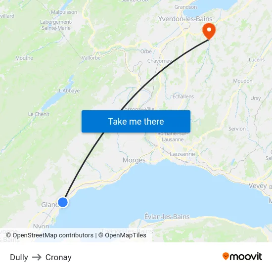 Dully to Cronay map