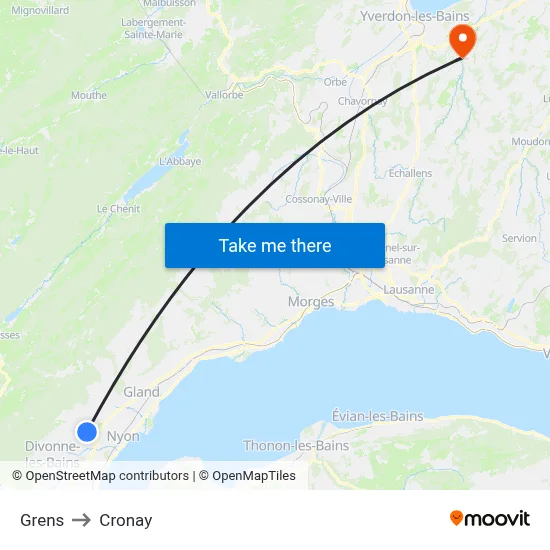 Grens to Cronay map