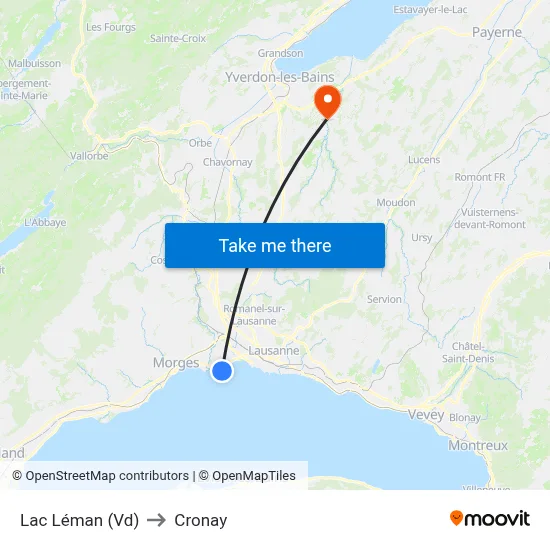 Lac Léman (Vd) to Cronay map
