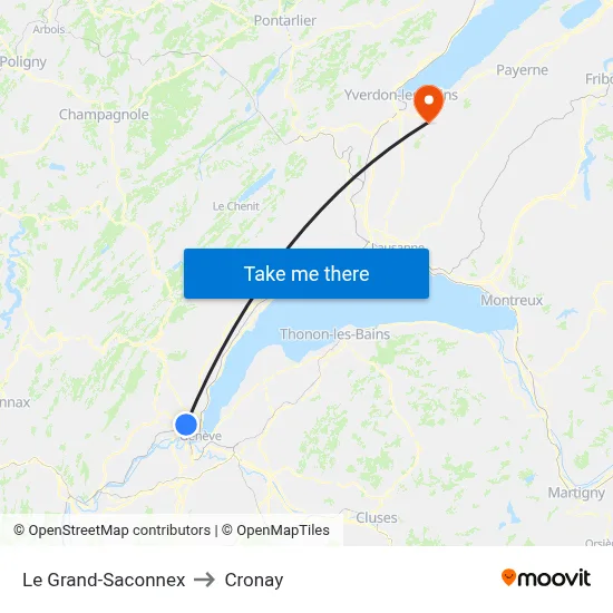 Le Grand-Saconnex to Cronay map