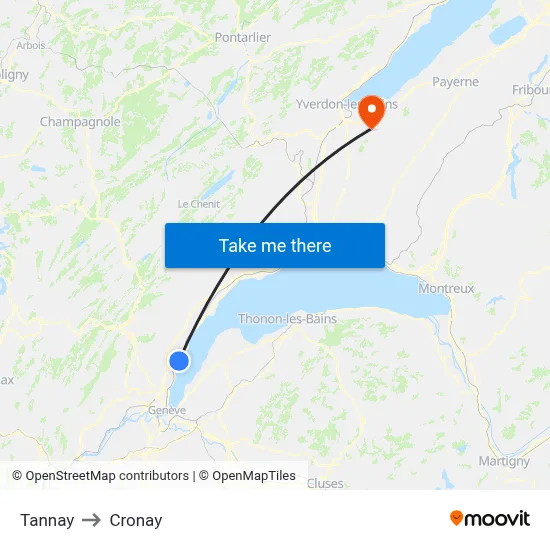 Tannay to Cronay map