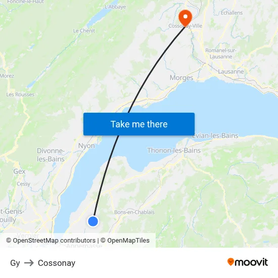 Gy to Cossonay map