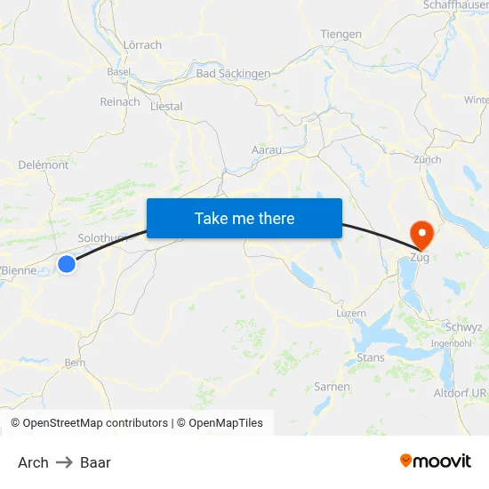 Arch to Baar map