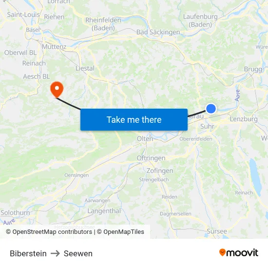 Biberstein to Seewen map