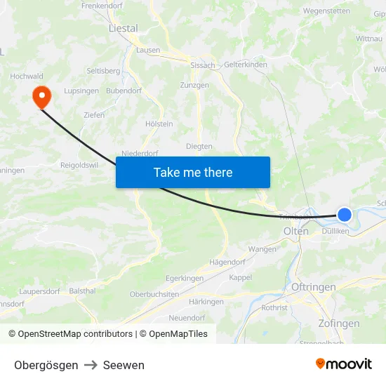 Obergösgen to Seewen map