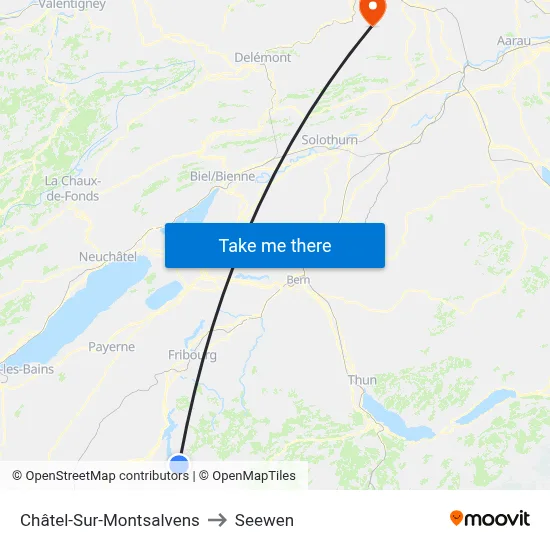 Châtel-Sur-Montsalvens to Seewen map