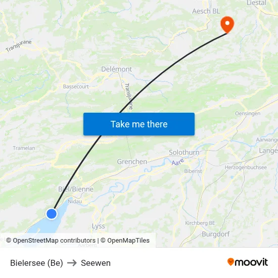 Bielersee (Be) to Seewen map