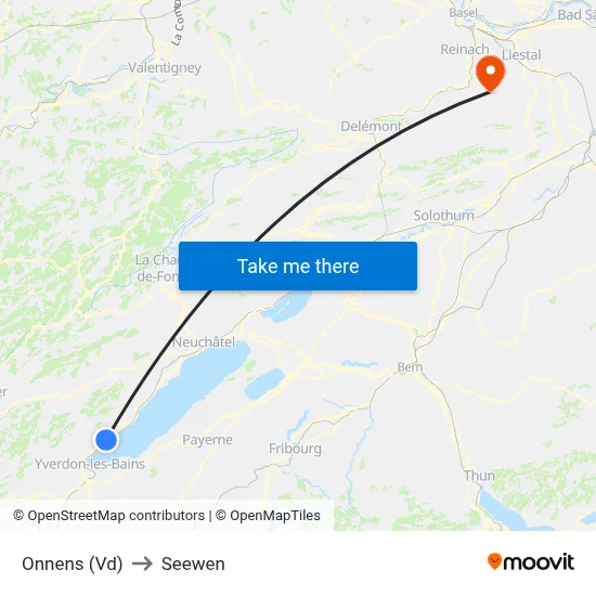 Onnens (Vd) to Seewen map