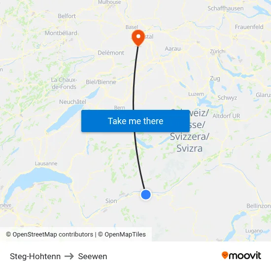 Steg-Hohtenn to Seewen map