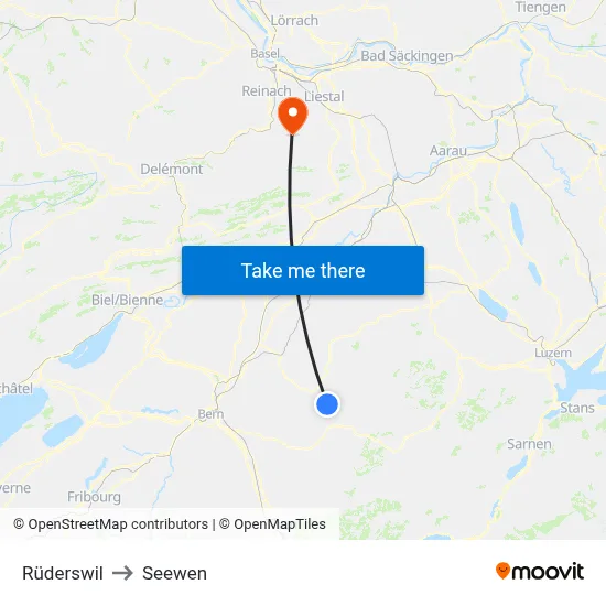 Rüderswil to Seewen map