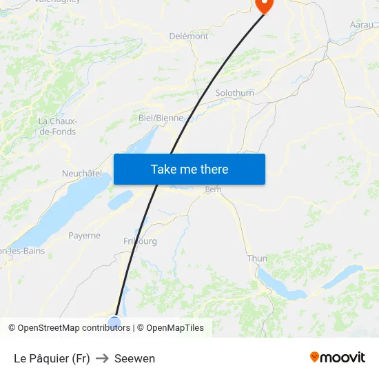 Le Pâquier (Fr) to Seewen map