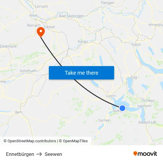 Ennetbürgen to Seewen map