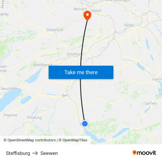 Steffisburg to Seewen map