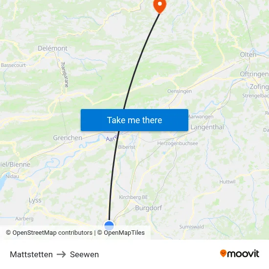 Mattstetten to Seewen map