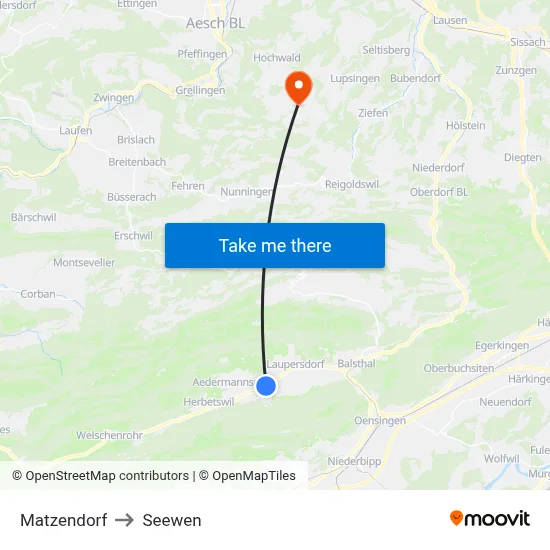 Matzendorf to Seewen map
