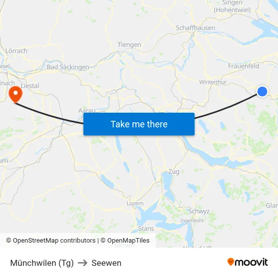 Münchwilen (Tg) to Seewen map
