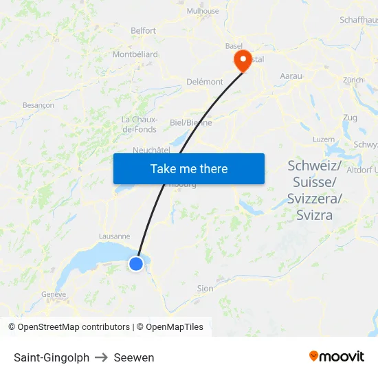 Saint-Gingolph to Seewen map