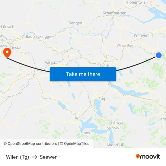 Wilen (Tg) to Seewen map