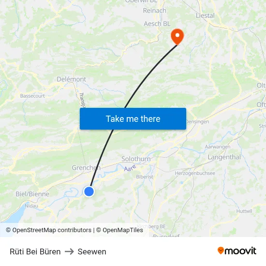 Rüti Bei Büren to Seewen map