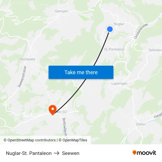 Nuglar-St. Pantaleon to Seewen map