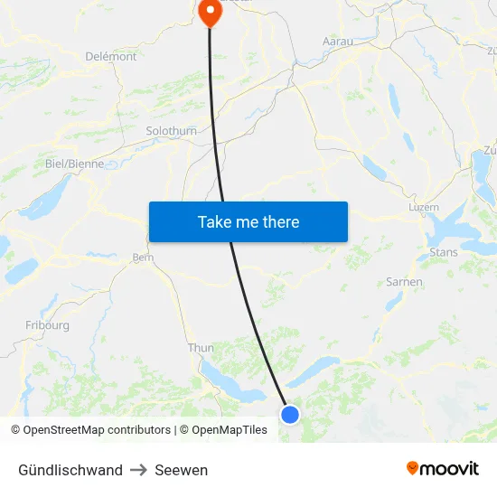 Gündlischwand to Seewen map