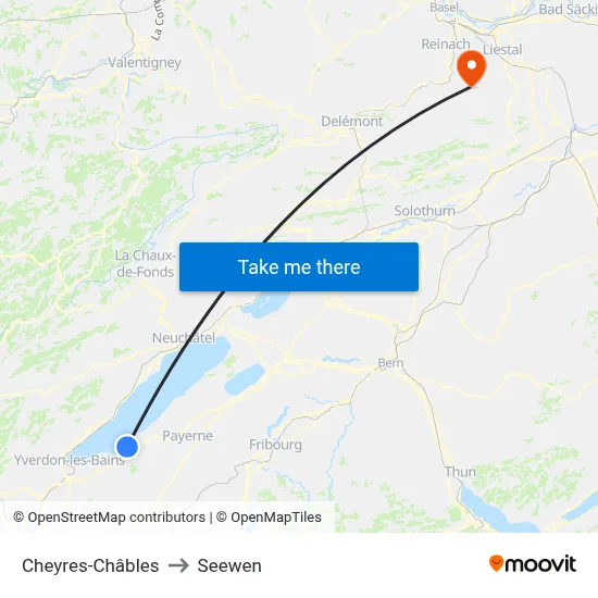 Cheyres-Châbles to Seewen map