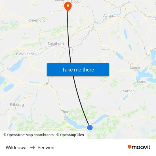 Wilderswil to Seewen map