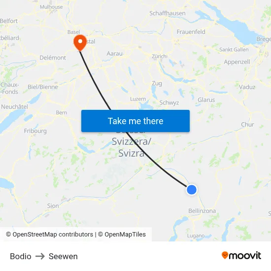Bodio to Seewen map
