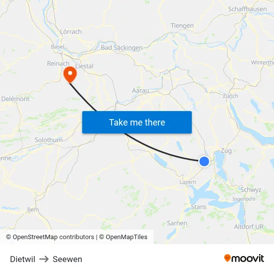 Dietwil to Seewen map