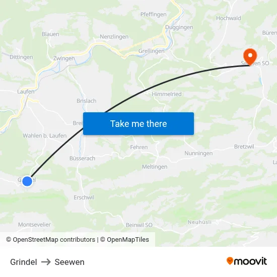 Grindel to Seewen map