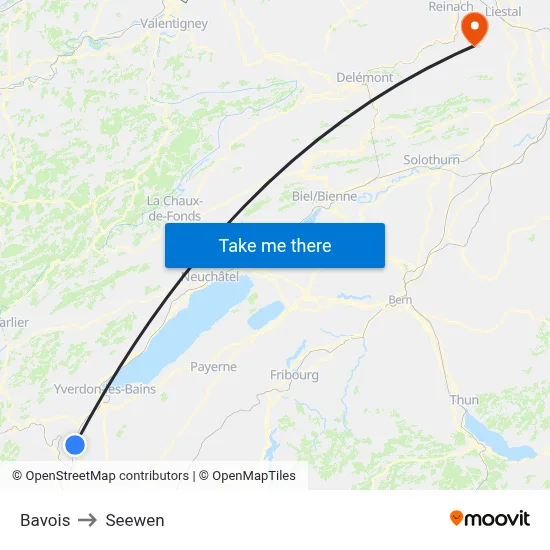 Bavois to Seewen map