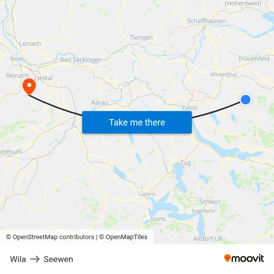 Wila to Seewen map
