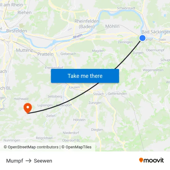 Mumpf to Seewen map