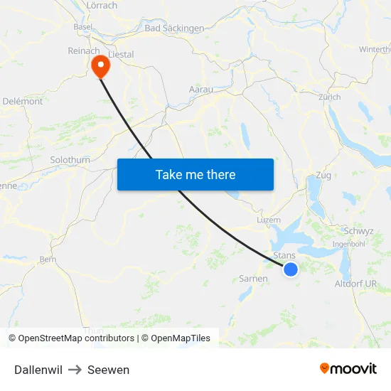 Dallenwil to Seewen map