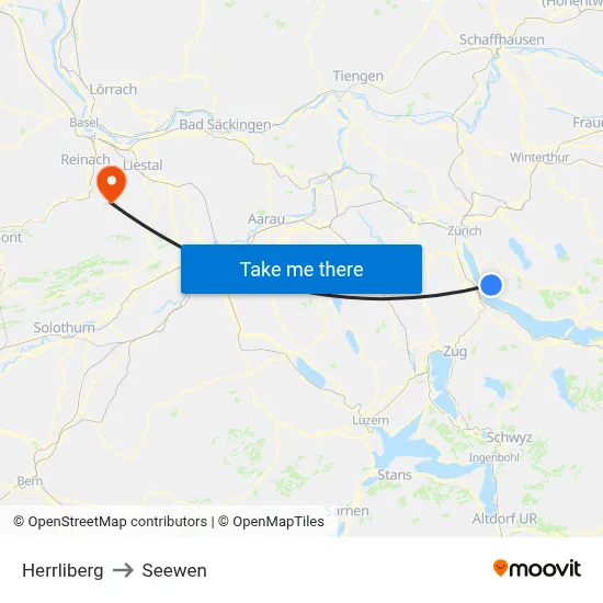 Herrliberg to Seewen map